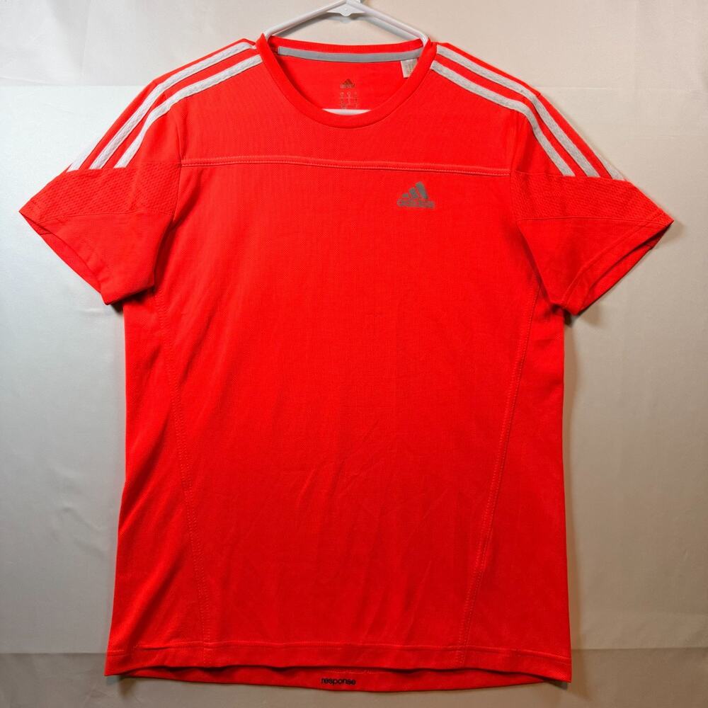 Adidas Response Climalite Athletic Short Sleeve T Shirt Red Mens Size Small